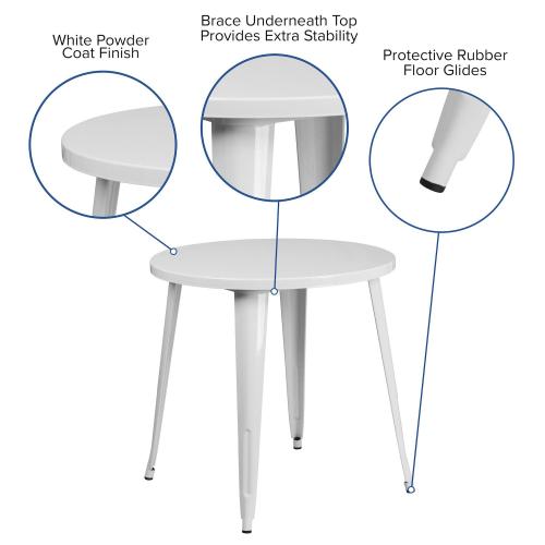 Flash Furniture Commercial Round Indoor / Outdoor Dining Table (Color orange) (No test)