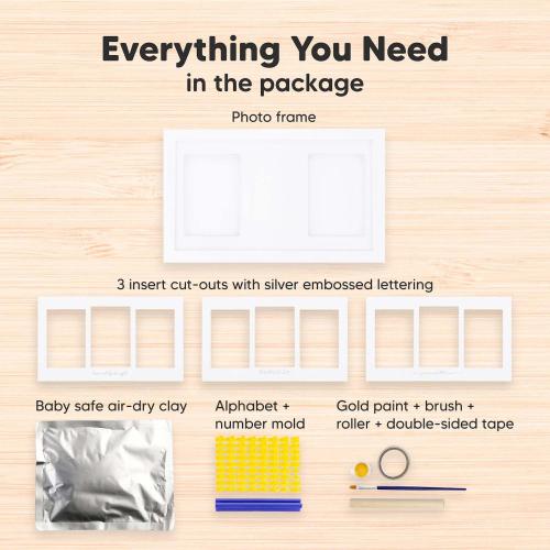 KeaBabies Duo Baby Hand and Footprint Kit, Baby Handprint Kit, Newborn Photo Frame, Baby Keepsake