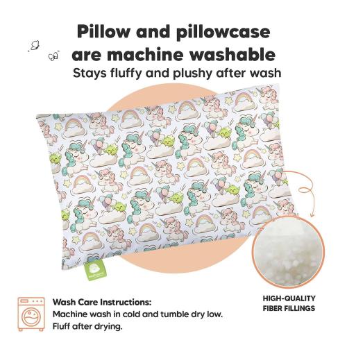 Keababies Toddler Pillow With Pillowcase, 13x18 Soft Organic Cotton Toddler Pillows For Sleeping