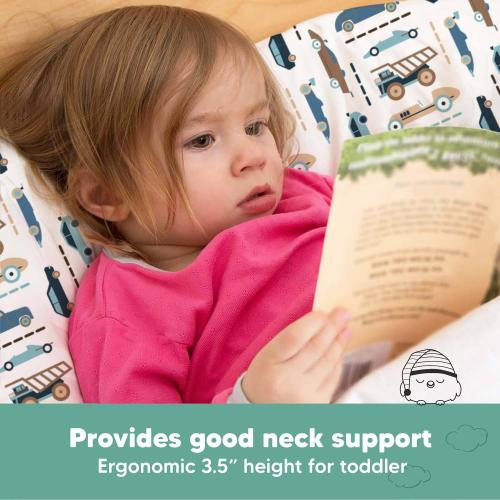 Keababies Toddler Pillow With Pillowcase, 13x18 Soft Organic Cotton Toddler Pillows For Sleeping