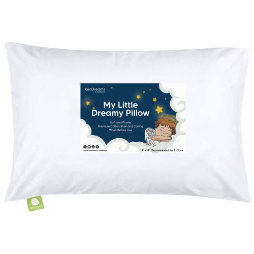 Keababies Toddler Pillow With Pillowcase, 13x18 Soft Organic Cotton Toddler Pillows For Sleeping