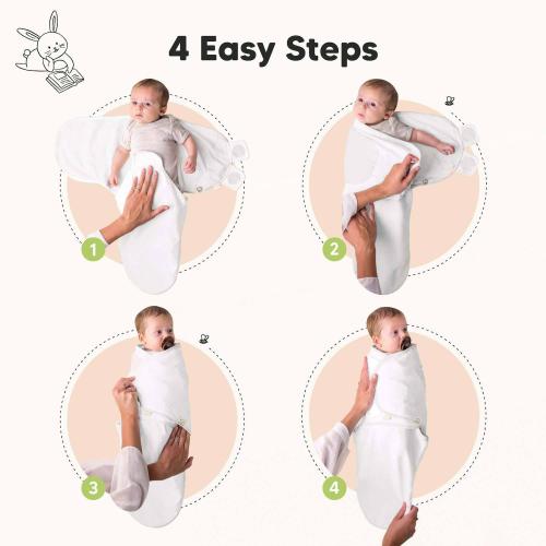 KeaBabies 3pk Soothe Baby Swaddle, Organic Baby Swaddle Sleep Sacks, Newborn, Infant