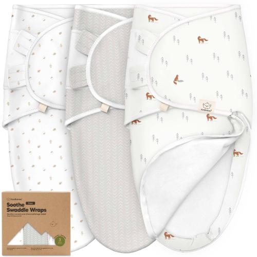 Keababies 3pk Soothe Zippy Baby Swaddles, Newborn Sleep Sacks, Zipper Swaddle Blanket