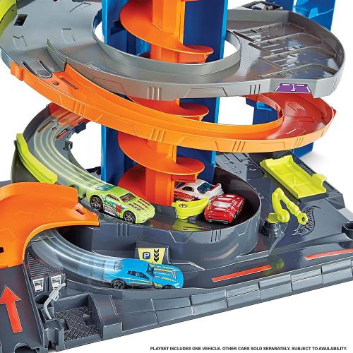 Hot Wheels City Mega Garage Playset w/ Corkscrew Elevator & Storage for 60  Cars