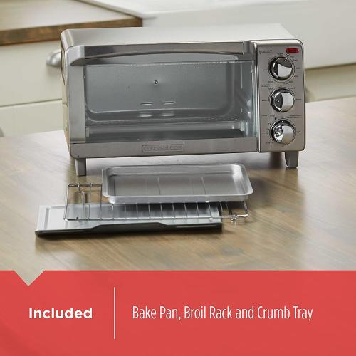 Black and Decker Natural Convection 4 Slice Toaster Oven in Stainless Steel