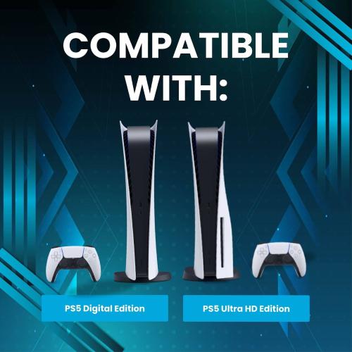 Insten Vertical Stand Compatible with PS5 stand with Cooling Fan And Controller Charger Dock Charging Station, Extra 3 USB Hub, 14 Game Card Holder Slots, LED indicator