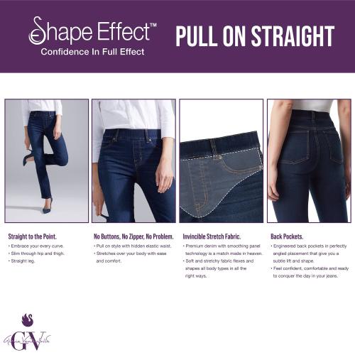 Size 16 Color Black Women's Gloria Vanderbilt Shape Effect Straight Jeans