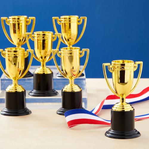 24 Pack Mini Trophies for All Ages Awards, Gold Participation Trophy Cup for Sports, Tournaments, Competitions (4 In)