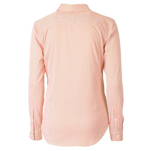 Size large Color Purple and White Cutter & Buck Versatech Pinstripe Stretch Womens Long Sleeve Dress Shirt