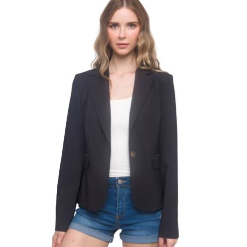 Single Button Closures Vertigo Blazer Size Large Black