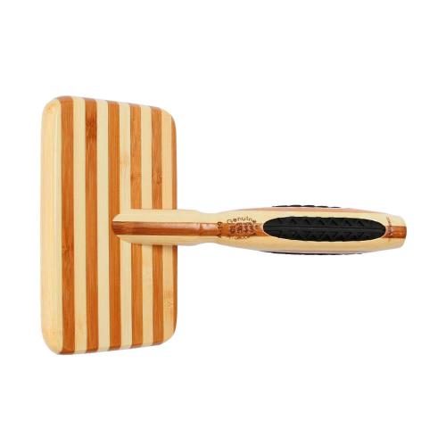 Bass Pet Brushes De-matting With 100% Premium Alloy Pin Soft Pure Bamboo Handle Large Slicker Style