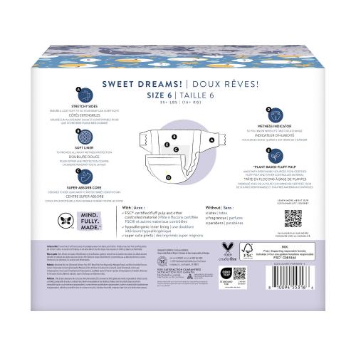 The Honest Company Size 6 Overnight Cozy Cloud and Star Signs Diapers