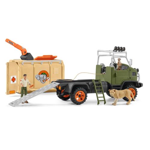 Schleich Wild Life: Animal Rescue Large Truck 10-Piece Playset