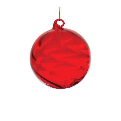 Melrose 6-Piece Red Swirl Glass Ornament Set