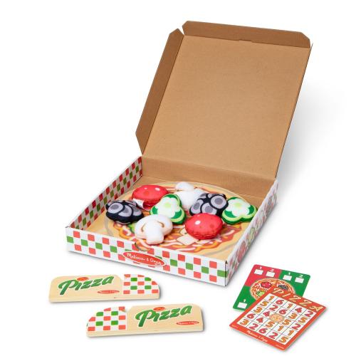 Melissa & Doug Wooden Double-Sided Pizza Topping Toss Games