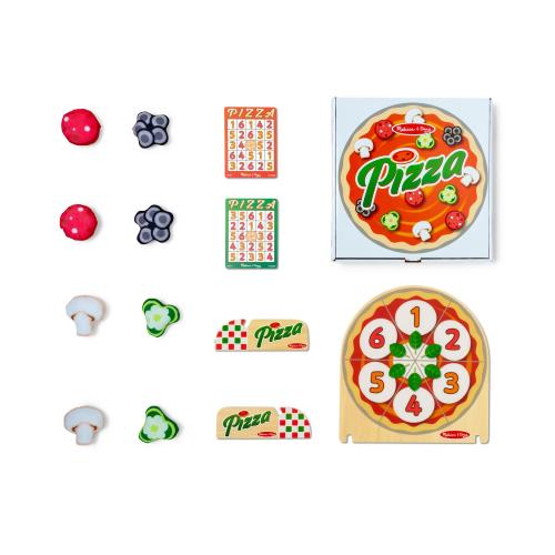 Melissa & Doug Wooden Double-Sided Pizza Topping Toss Games