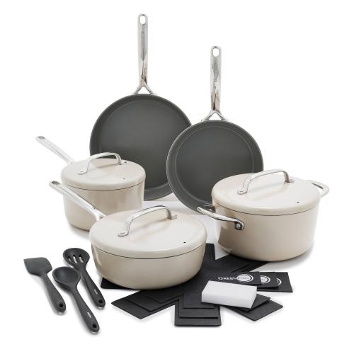 GreenPan GP5 Hard-Anodized Aluminum Healthy Ceramic Nonstick 14-pc. Cookware Pots & Pans Set ‼️incomplete set‼️