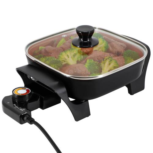 MegaChef 8 In. Copper Coated Electric Square Countertop Skillet