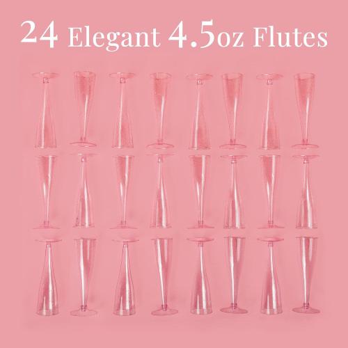 Prestee Disposable Plastic Champagne Flutes