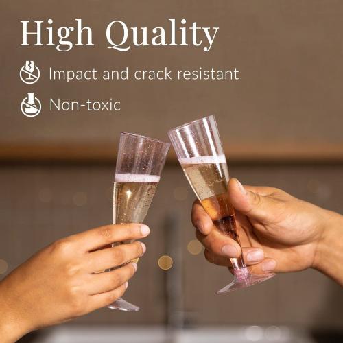 Prestee Disposable Plastic Champagne Flutes