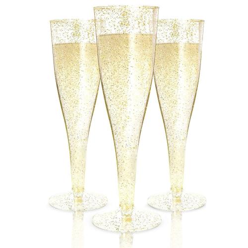 Prestee Disposable Plastic Champagne Flutes