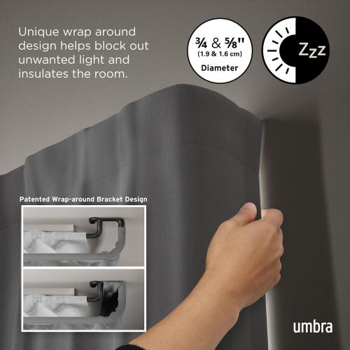 Umbra Twilight 3/4-in. Wrap-Around Double Drapery Curtain Rod