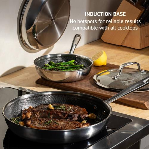 T-Fal HybridMesh 6-qt. Stainless Steel Shallow Pan with Lid