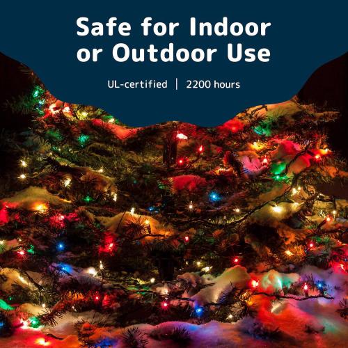 Colorful Holiday Indoor String Lights, 40 Feet, 200 Lights