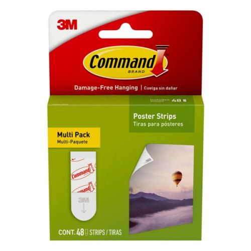 6 pack 3m command damage-free poster strips  white  decorate and hang without tools  indoor  multi-pack  2 pack