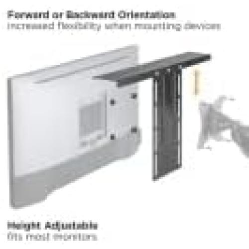 Mount Plus MDS12-2 All-In-One VESA Compatible Monitor Shelf for Device Organizer | Perfect for Online Meetings and Live Streaming Such As Cameras, Microphones, Spotlights, Webcams | Height Adjustable
