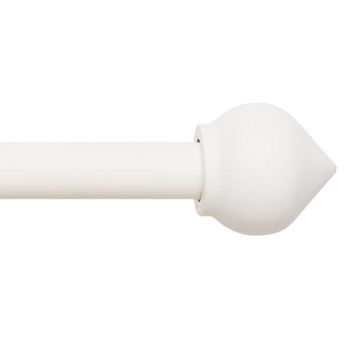 3/4 Standard Decorative Adjustable Curtain Rod,Heavy Duty Curtain Rods Set for Windows,30 To 80 Inch, White