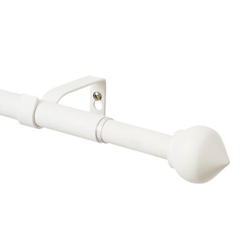 3/4 Standard Decorative Adjustable Curtain Rod,Heavy Duty Curtain Rods Set for Windows,30 To 80 Inch, White