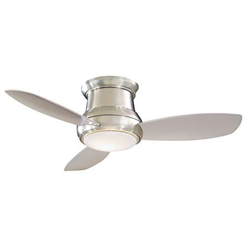 Minka-Aire F518L-BN Concept II LED Brushed Nickel 44 Flush Mount Modern Ceiling Fan with Remote, Brushed Nickel (LED Light)