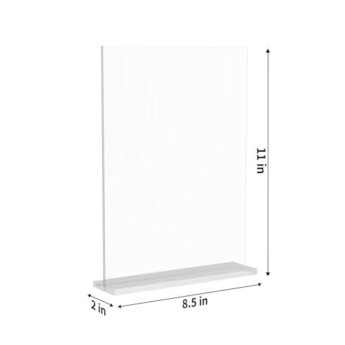 Acrylic Sign Holder 8.5 x 11 Inch, Clear Double Side Vendor Booth Stand Table Sign Holder, Vertical Desktop Display Menu Holder(6 PACK)