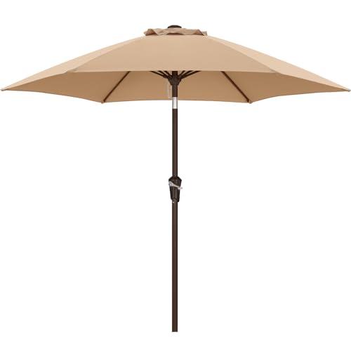 ABCCANOPY 7.5FT OutdoorPatio Umbrella, UV Protection Table Umbrella w/Crank for Easy Set Up, Suitable for Garden, Lawn, Deck & Backyard (Khaki)