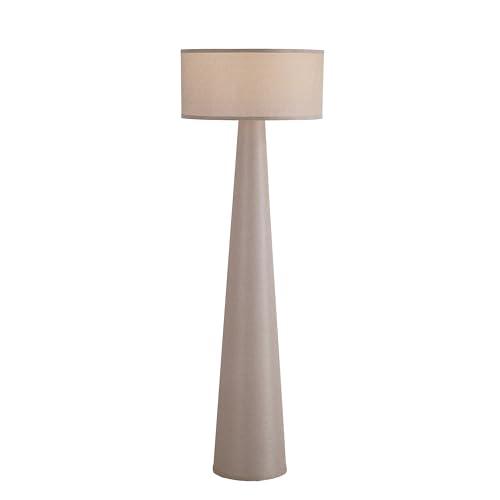 Floor Lamp - Branch and Wick – 59” Tall Standing Linen Lamp with Fabric Shade, LED Bulb Included – Elegant Corner Lamp for Living Room, Bedroom, Office - Taupe