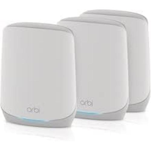 Netgear Orbi RBK763-100NAR AX5400 Tri-band WiFi 6 Mesh System, 5.4Gbps, Router and 2 Satellites (Renewed)