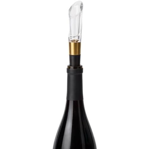 Rabbit 5-Piece Electric Wine Set with Automatic Corkscrew, Aerator, Foil Cutter, Vacuum Preserver, Charging Base, Black and Gold‼️Light dirt and missing piece‼️