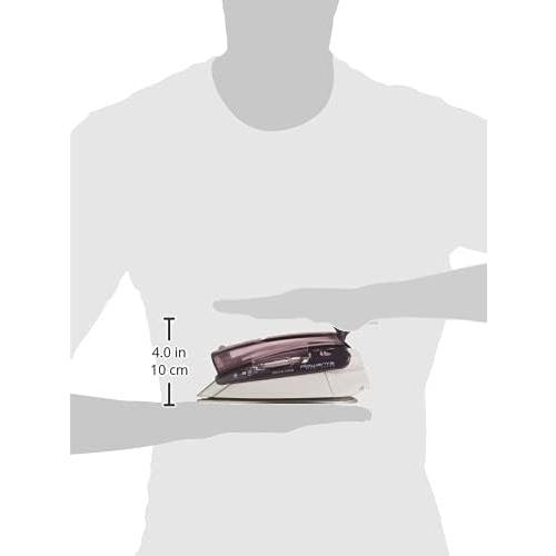 Rowenta Travel Iron, Pro Compact Stainless Steel Soleplate Hand Held Steamer Iron for Clothes, 200 Microsteam Holes, 1000 Watts Ironing, Fabric Steamer, Dual Voltage, Mini Iron, Purple, DA1560