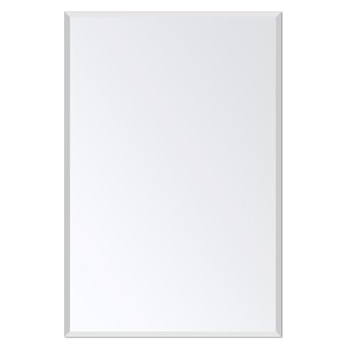 Ruomeng Rectangle Wall Mirror Frameless Mirror 16” x 24 Beveled Edge Mirror for Bathroom Vanity and Entryway