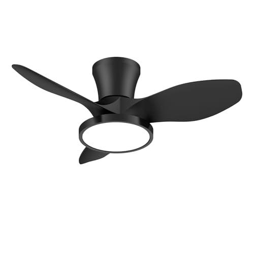 ocioc Quiet Ceiling Fan with LED Light DC motor 32 inch Large Air Volume Remote Control for Kitchen Bedroom Dining room Patio