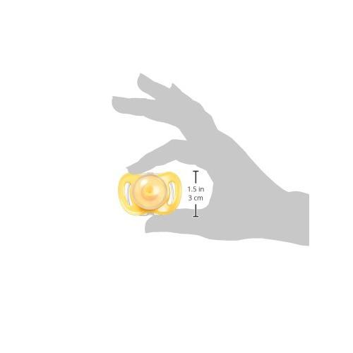 JOOVY 2 Piece Airnoogie Pacifier, Yellow, Small 2pk