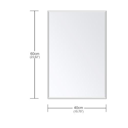 Ruomeng Rectangle Wall Mirror Frameless Mirror 16” x 24 Beveled Edge Mirror for Bathroom Vanity and Entryway