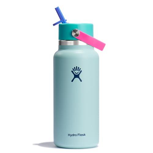 Hydro Flask 32oz Wide Mouth Flex Straw Water Bottle Polar Plunge: BPA-Free, Vacuum-Insulated, Leakproof, Dishwasher-Safe