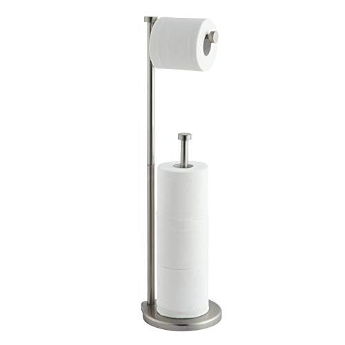 SunnyPoint Free Standing Bathroom Toilet Paper Holder Stand with Reserve, Reserve Area has Enough Space for Jumbo Roll
