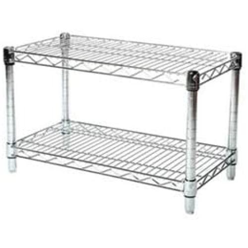 Shelving Inc. 12 d x 24 w Chrome Wire Shelving with 2 Tier Shelves, Weight Capacity 800lbs Per Shelf