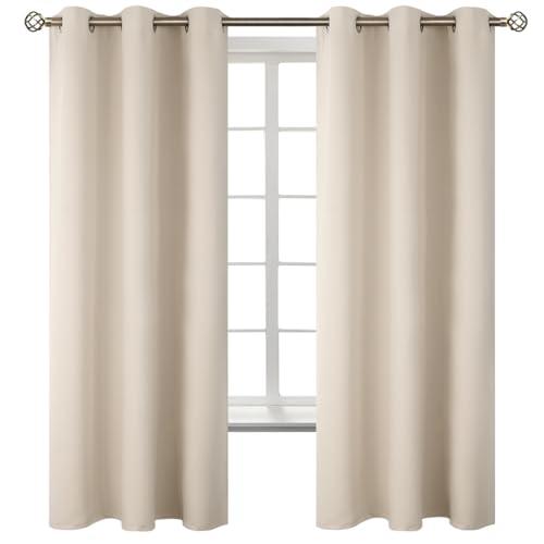 BGment Champagne Curtains 63 Inch Long - Wedding & Party Backdrop Drapes Elegant Room Darkening Thermal Insulated Window Treatments for Birthday Home Decor, Set of 2 Panels, 42 x 63 Inch