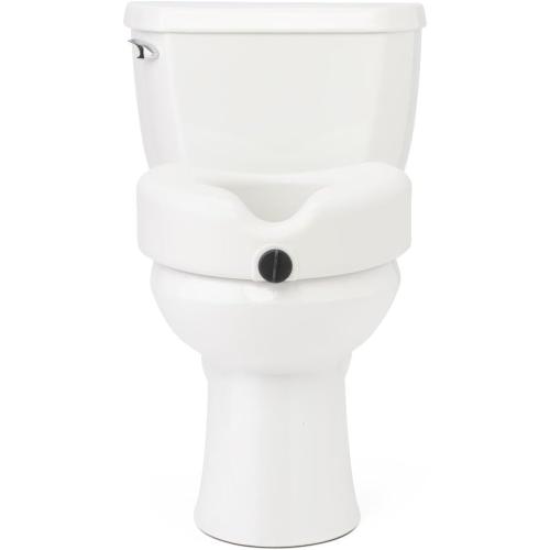 Medline 5 Elevated Toilet Seat Riser W/Microban Antimicrobial Protection for Seniors, Adults & Handicapped – 400 Lbs. Capacity, White