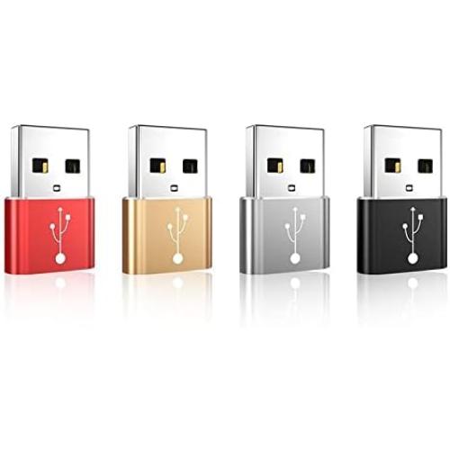 BoxWave Adapter Compatible with MatataStudio Nous AI Set - USB-A to C PortChanger (5-Pack), Type-C OTG Convert Charging Data Adapter - Metallic Silver