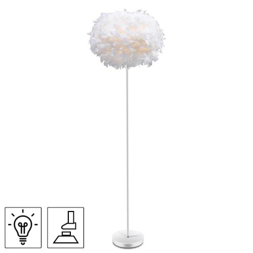 Feather Floor Lamp,Floor Lamps for Living Room,Home Office Bedroom Decor,Floorlamp with White Lampshade,Modern Tall Standing Lamp for Dinningroom,Behind Couch,Girls'room,Corner
